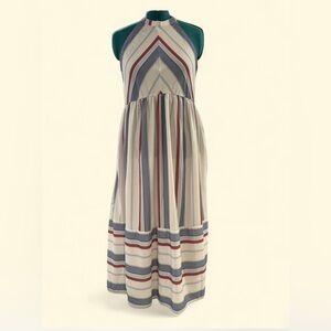 Striped Halter Midi Dress
